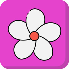 Roundeed flower single vector icon illustration