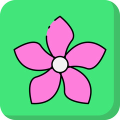 Simple flower single vector icon illustration