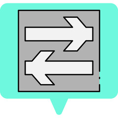 Directions single vector icon illustration