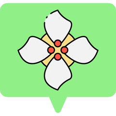Dotted flower single vector icon illustration
