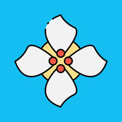 Dotted flower single vector icon illustration