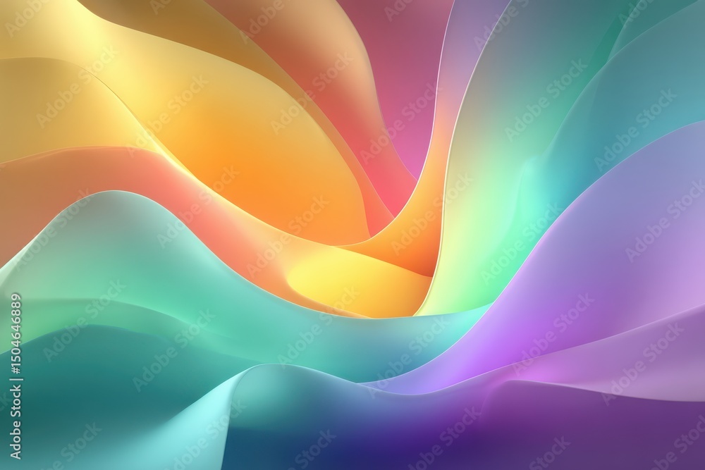 Poster abstract colorful gradient with smooth flowing shapes and vibrant hues