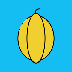 Pumpkin single vector icon illustration