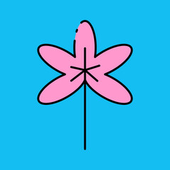 Purple leaf single vector icon illustration