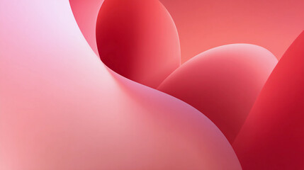 Abstract 3D rendering of flowing curves in shades of red and pink.