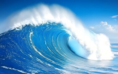 Majestic Ocean Wave Crashing Blue Water