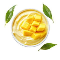 Fruit mango yogurt, Refreshing and indulgent layered mango cream and yogurt dessert served in...
