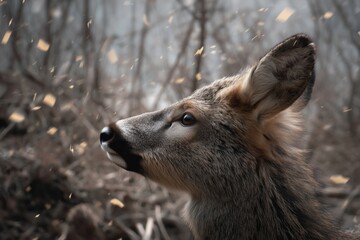 Fototapeta premium Graceful Deer in Serene Woodland Setting