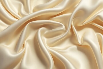 Obraz premium Luxurious draped cream satin fabric texture background