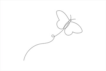 Minimalist butterfly line art simple vector outline vector illustration design