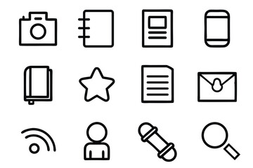 Outline icon set vector illustration for web and mobile design user interface