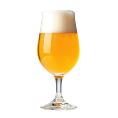 Golden beer with thick, Golden Beer with Thick Foamy Head Crisp, Refreshing Brew Perfect for Relaxing Celebrating, isolated on transparent background