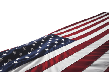 American flag draped corner isolated on transparent background