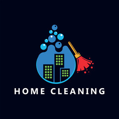 home roof cleaning logo design vector