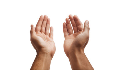 Obraz premium hands reaching or clapping, isolated on a white background, png, transparent