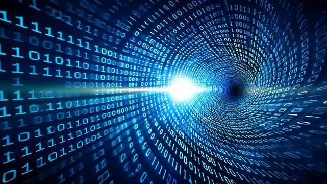 Tunnel of binary code