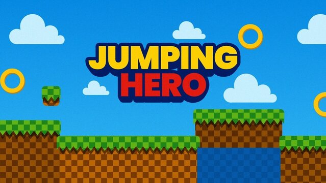 8-bit Old School Pixelated Cartoon Game Title Intro