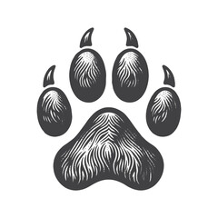 Rustic Italian Wolf Paw Print Drawing – Vintage Wildlife Vector Artwork for T-Shirts, Posters, Stickers, and Outdoor Apparel
