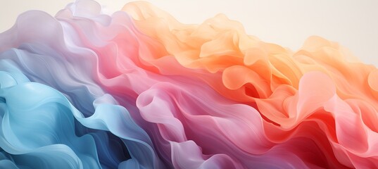 Obraz premium Psychedelic abstract depiction of emotional expression featuring shifting forms and light pastel waves symbolizing mental health awareness and inner peace