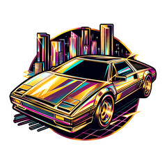 gold retro car 