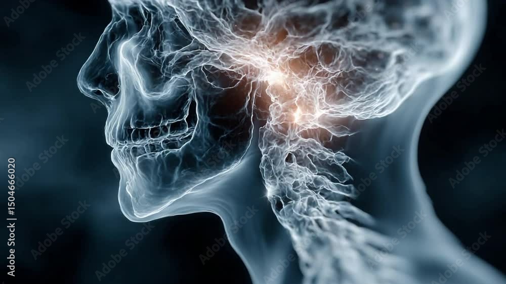 Poster Brain's Neural Network: A captivating and illustrative image reveals the intricate neural network within a human brain, showcasing the complexities of thought and cognition.