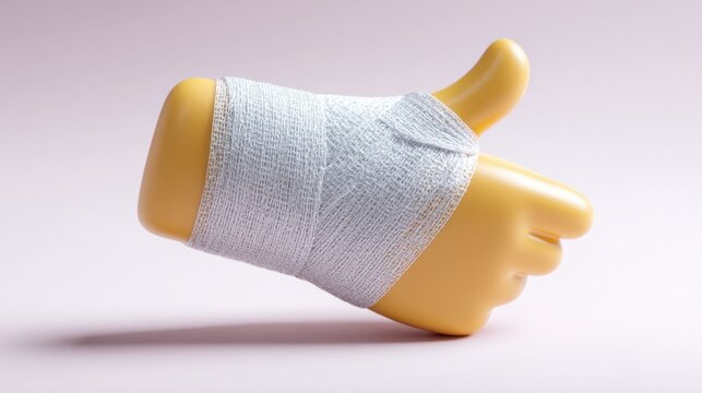 Computer pointer arrow with bandage wrapped around it representing recovery and support in digital marketing initiatives