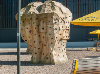 Outdoor climbing boulder