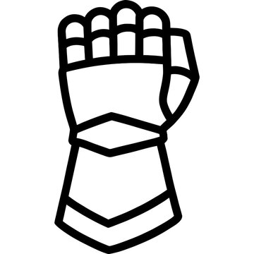 Minimalist gauntlet outline icon