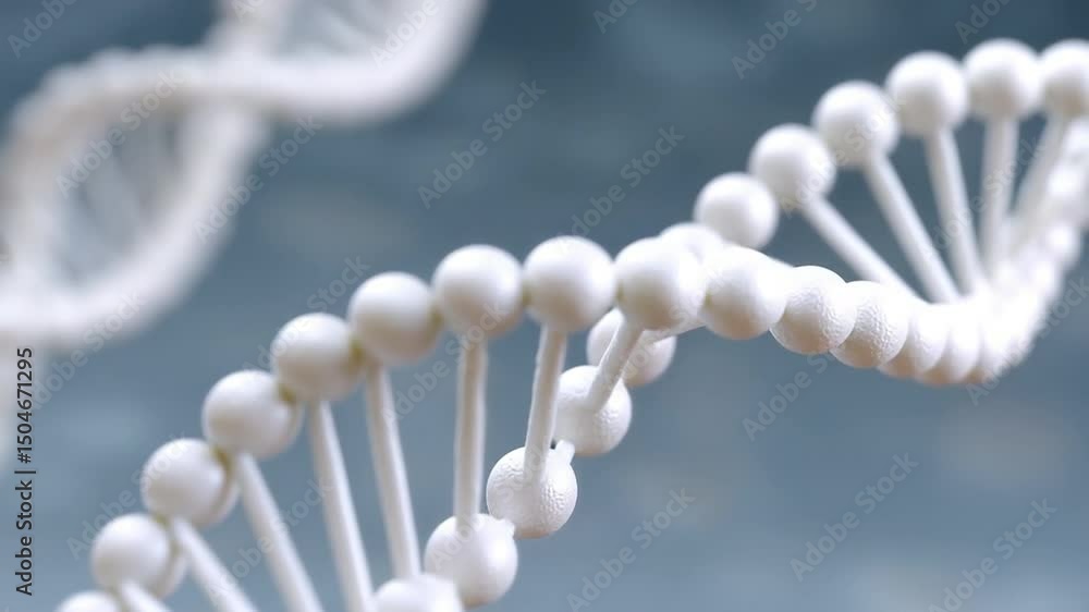Aufkleber dna strand: a close-up shot of a gleaming, elegant dna strand, representing the intricate beauty of 