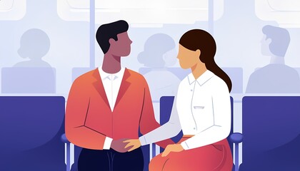 Couple Waiting at Airport Holding Hands – Emotional Travel Moment