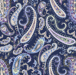 Paisley design Shawl pattern. Seamless Asian Textile Background. Damask seamless pattern, paisley pattern, traditional unique elegant and classic ethnic design