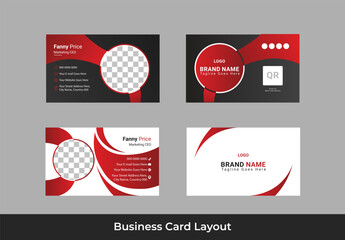 Elegant Red and Black Business Card Designs for Corporate Branding