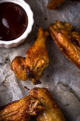 Baked roasted spicy chicken wings
