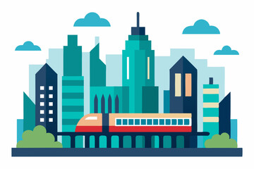 Obraz premium city in the city vector