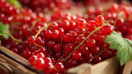 Delicious redcurrant showcased in supermarket fruit stand