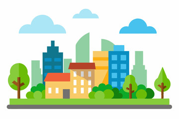 Obraz premium vector illustration of city