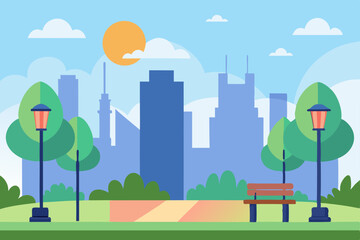 Fototapeta premium city landscape with trees