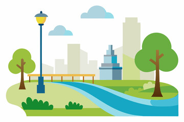 city landscape with trees