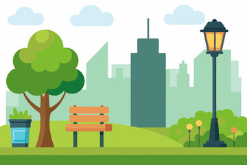 Obraz premium vector illustration of a city