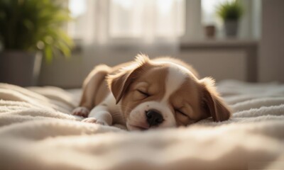 dog lying on the bed