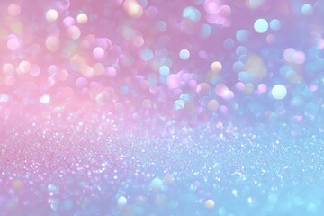 Blurred pastel background with bokeh effect and glitter in shades of pink blue and lavender tones