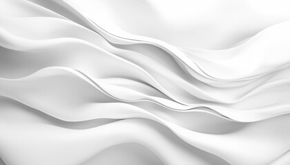 Fototapeta premium Elegant flowing white abstract background with soft waves and subtle shadows