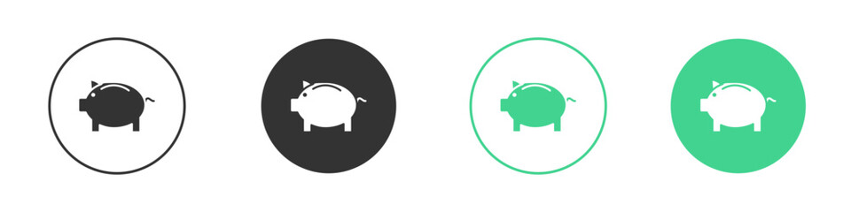 Piggy bank icon Minimal Flat Line Vector Icon Set.