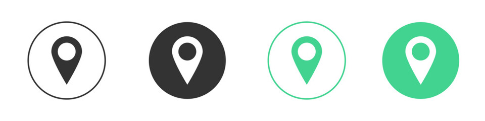 Navigation pin icon Minimal Flat Line Vector Icon Set.