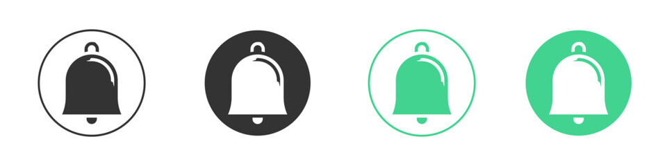 Notification bell icon Minimal Flat Line Vector Icon Set.