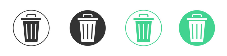 Bin icon Minimal Flat Line Vector Icon Set.