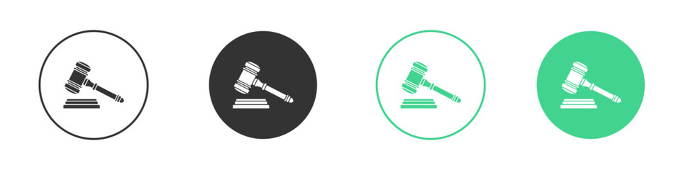 Gavel icon Minimal Flat Line Vector Icon Set.