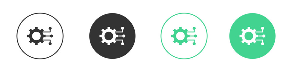 Technology icon Minimal Flat Line Vector Icon Set.