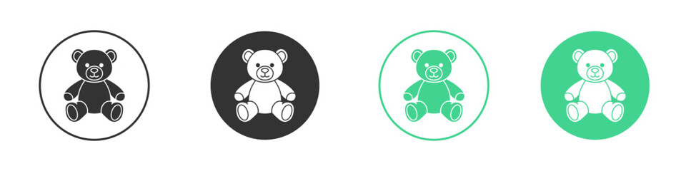 Teddy bear icon Minimal Flat Line Vector Icon Set.