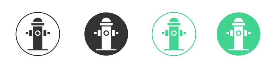Fire hydrant icon Minimal Flat Line Vector Icon Set.